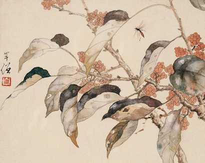 黄幻吾 花卉 镜心